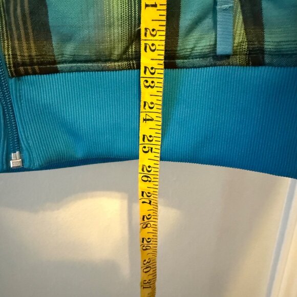 Burton Blue Checkered Plaid Vest Green Lining Zipper Closure & Snap Buttons Sz M - Picture 6 of 6